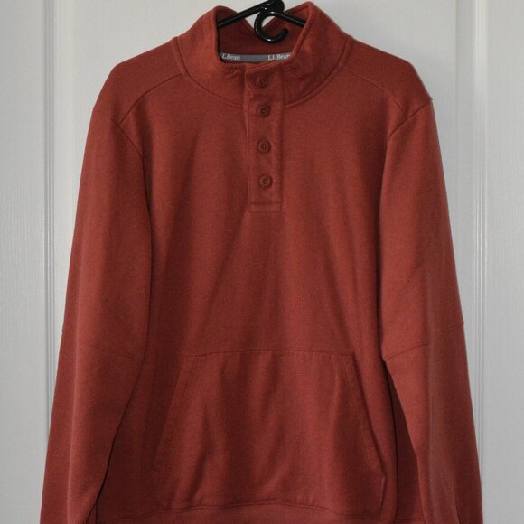 L.L. Bean Sweatshirt Men's 1/4 Snap Button Pullover with pockets size Large Reg. - Picture 1 of 4